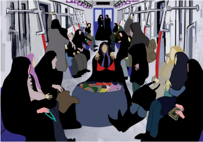 Image from the animated art work ‘Line 1’ by Niyaz Azadikhah, Iran