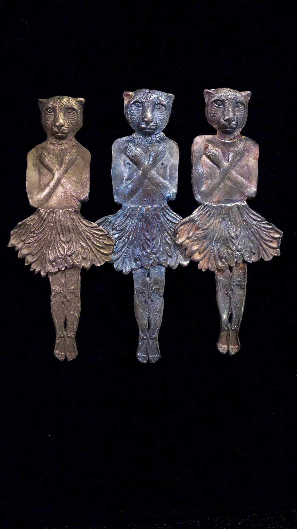 Whirling Dervishes - white copper, fine silver versions shown