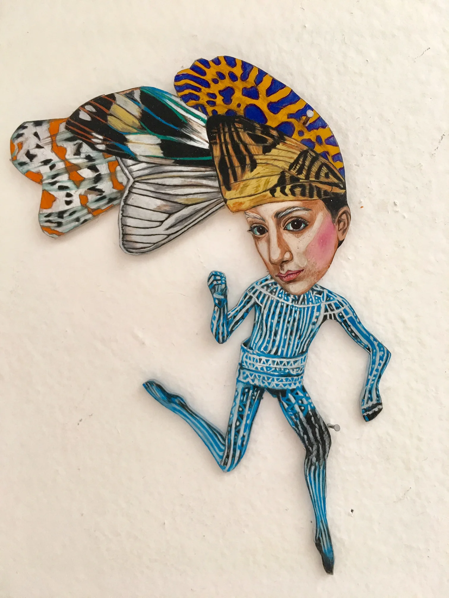 Wood Nymph - colored pencil, shrink film