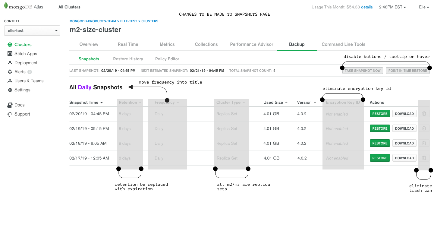 Snapshots - Changes to be made.png