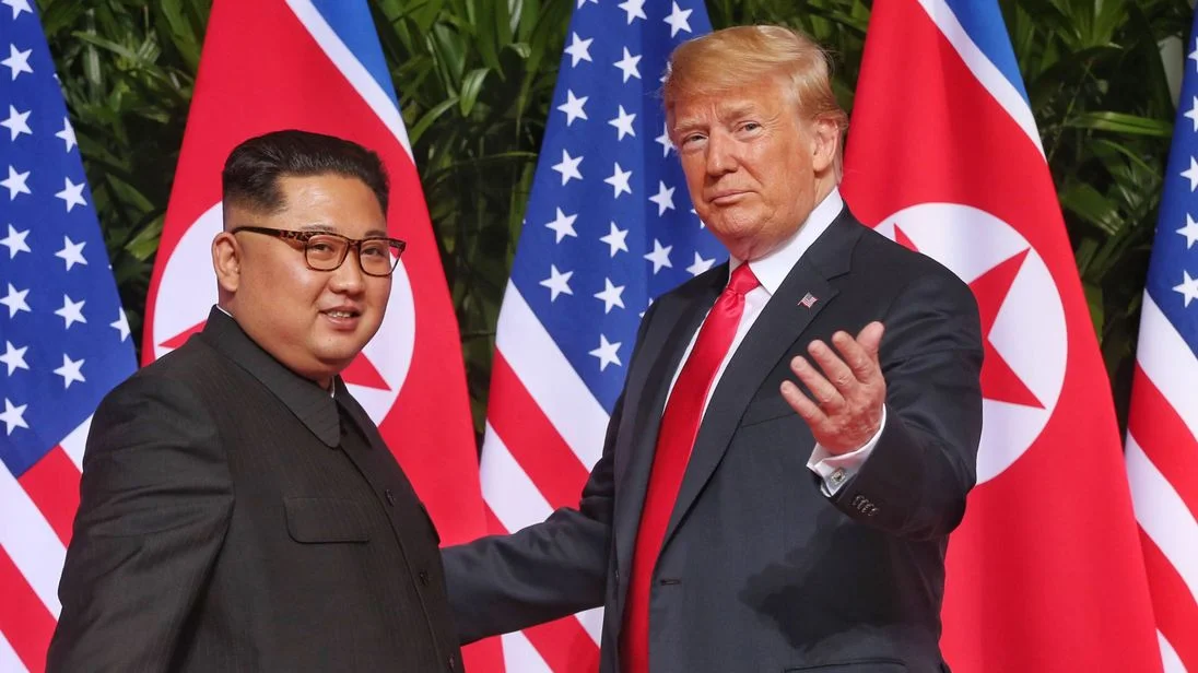 Donald Trump and Kim Jong-un discussing US soldiers remains.