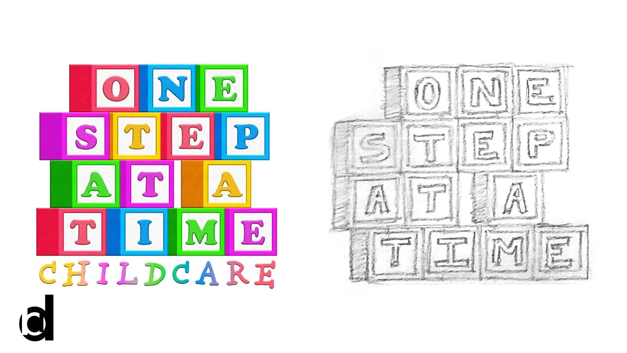   One Step At A Time | 2025   Logo for an in-home daycare [Adobe Illustrator and Photoshop] 
