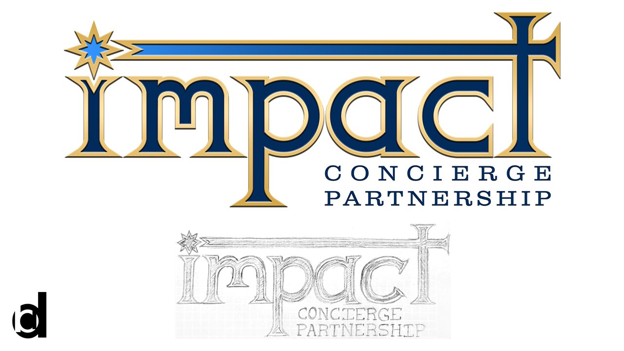   Impact Concierge Partnership | 2025   Logo for a small business development service. [Adobe Illustrator and Photoshop] 