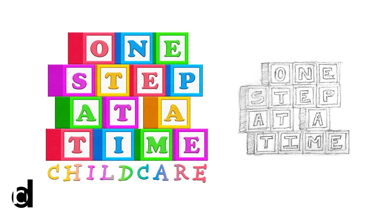   One Step At A Time | 2025   Logo for an in-home daycare [Adobe Illustrator and Photoshop] 
