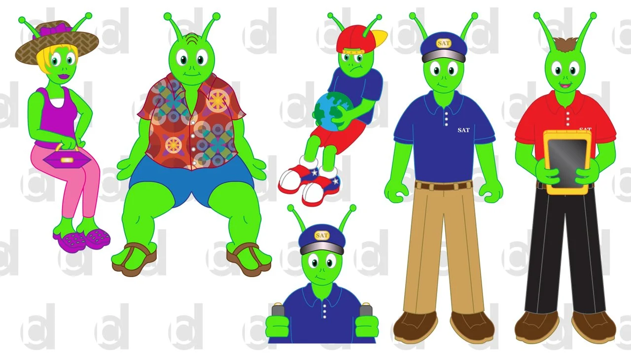   Class Project:  Solar Adventure Tours  Characters | 2021  Adobe Illustrator 