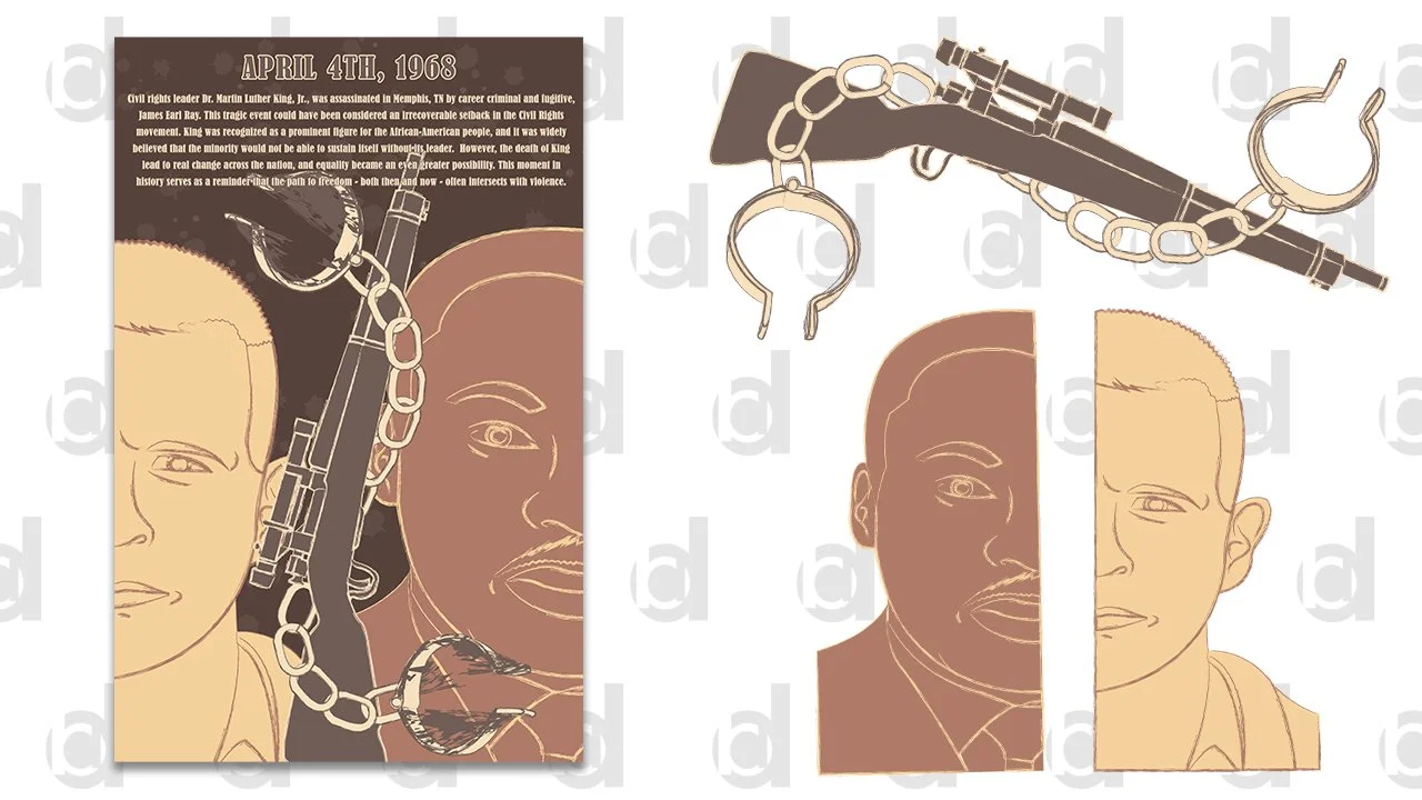   Class Project:  April 4th, 1986  MLK Poster | 2011  Adobe Illustrator and InDesign 
