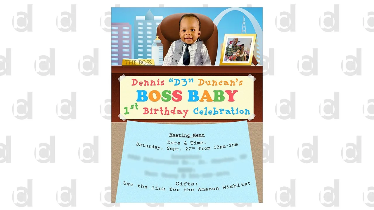   Baby Birthday Invitation | 2025  Adobe InDesign and Photoshop 