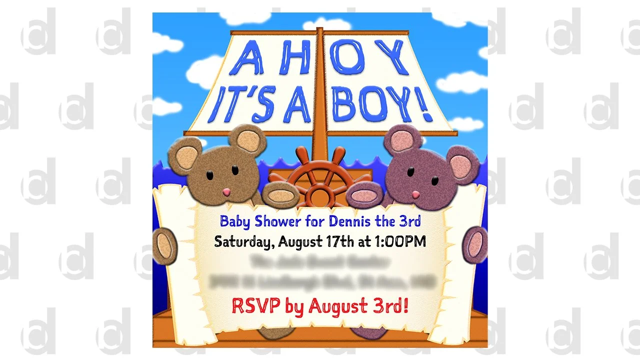   Baby Shower Invitation | 2024  Adobe Illustrator and Photoshop 