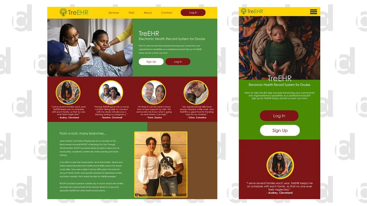   Class Project: TreEHR Website Concept | 2022  Adobe Illustrator and Photoshop 