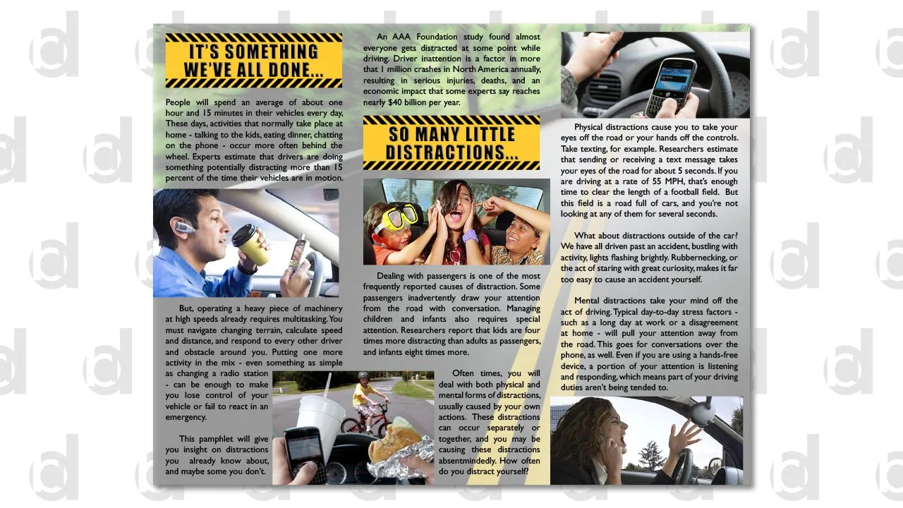   Class Project: AAA Brochure (Inside) | 2012  Adobe Illustrator and Photoshop 