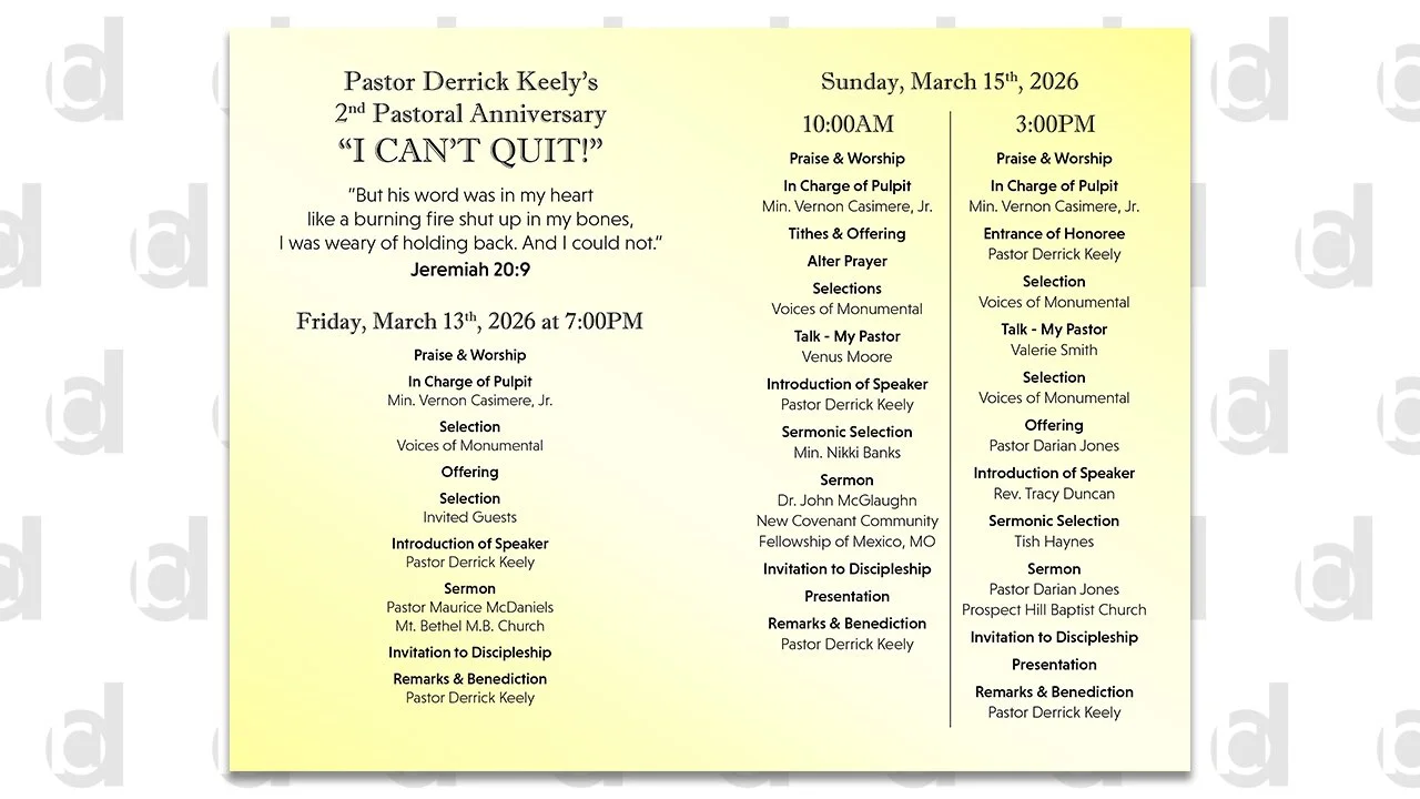   Pastoral Anniversary Program (Inside) | 2026  Adobe Photoshop 