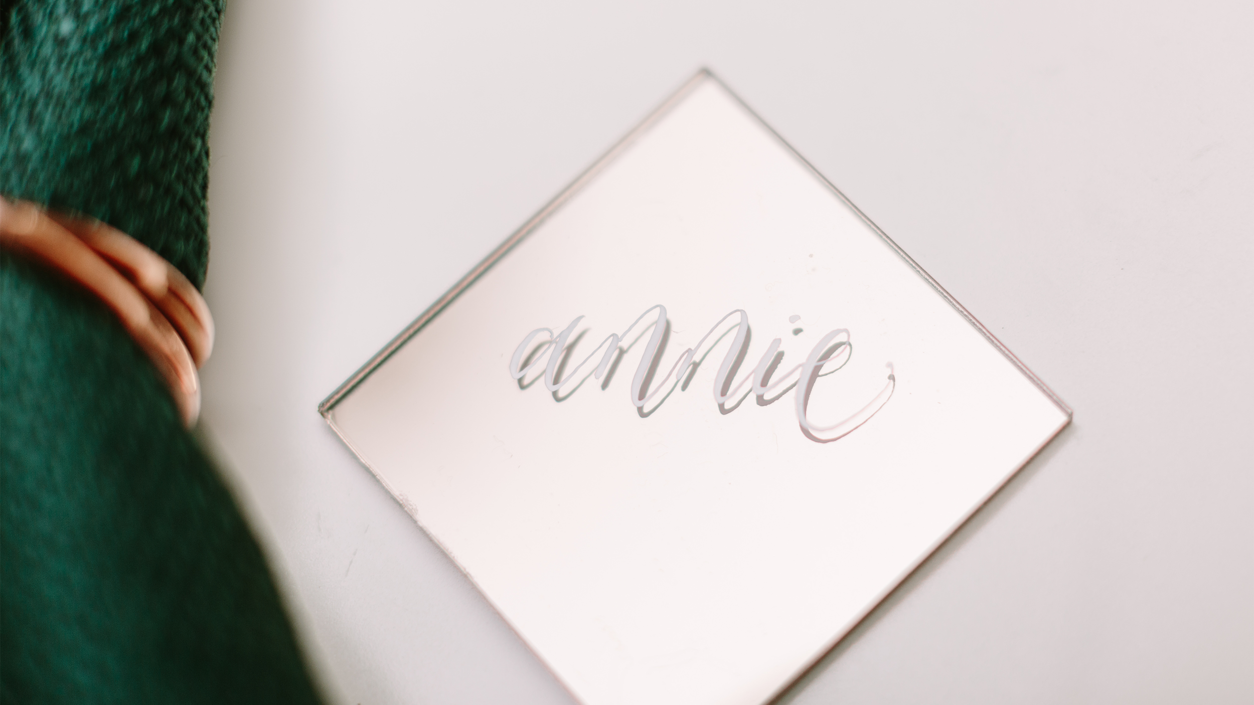 acrylic place card calligraphy