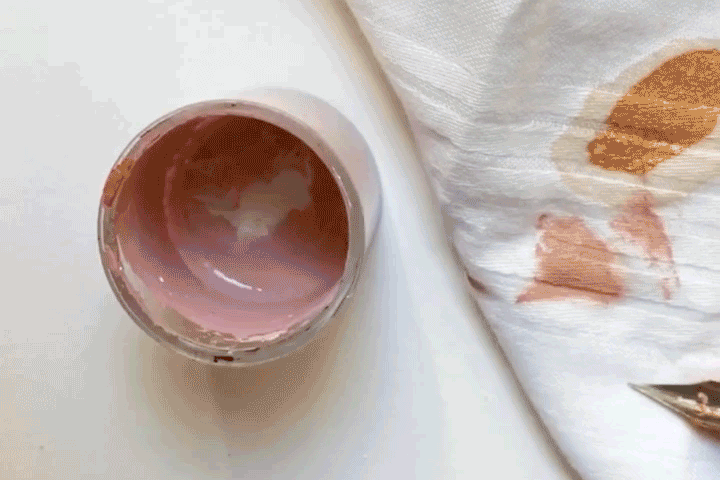 You put the white with the mauve-y blush and stir it all up.