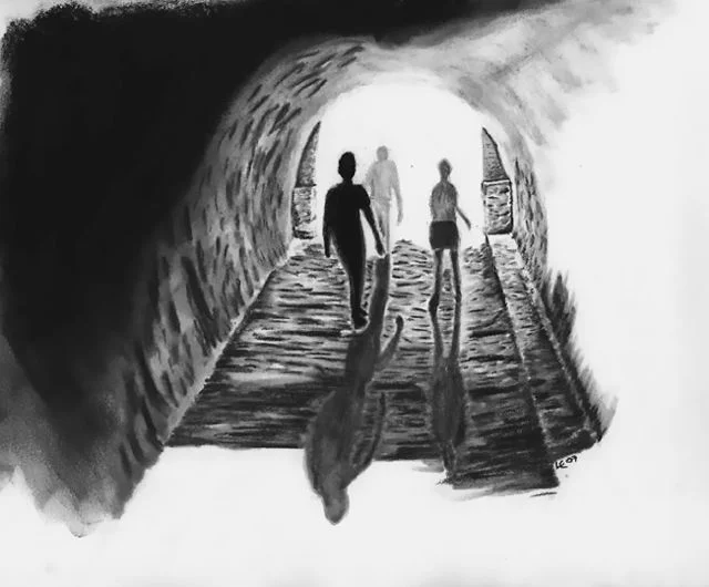 Title: Into the Light
Media: Charcoal