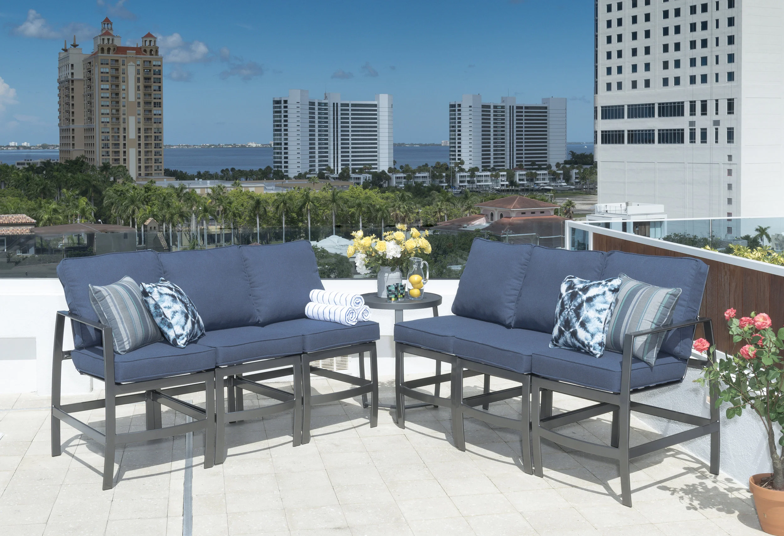Krisp Balcony Height Seating Collection offers a unique design perspective while providing beauty and relaxed comfort.