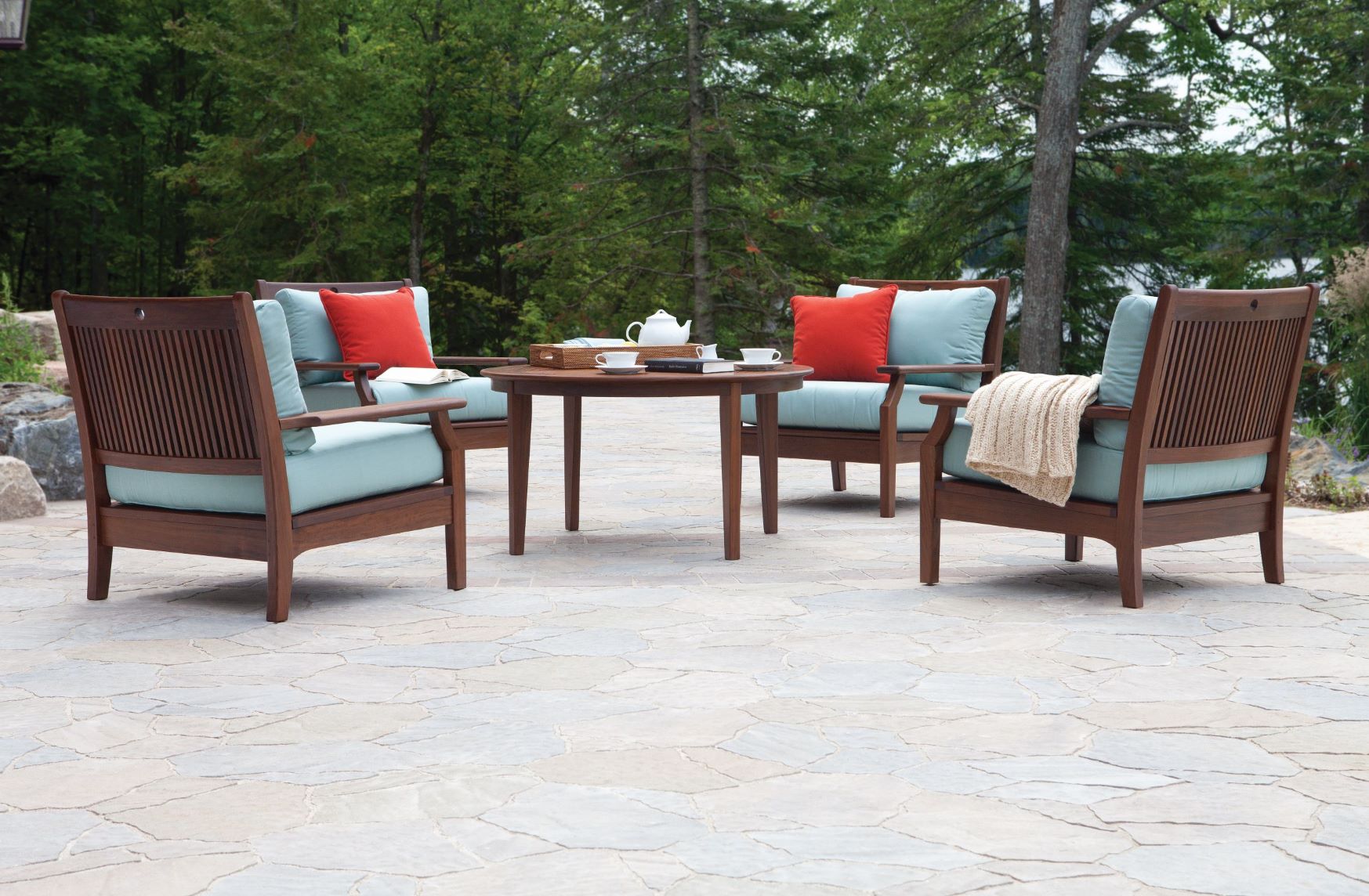Opal cushioned lounge chairs w/opal chat table