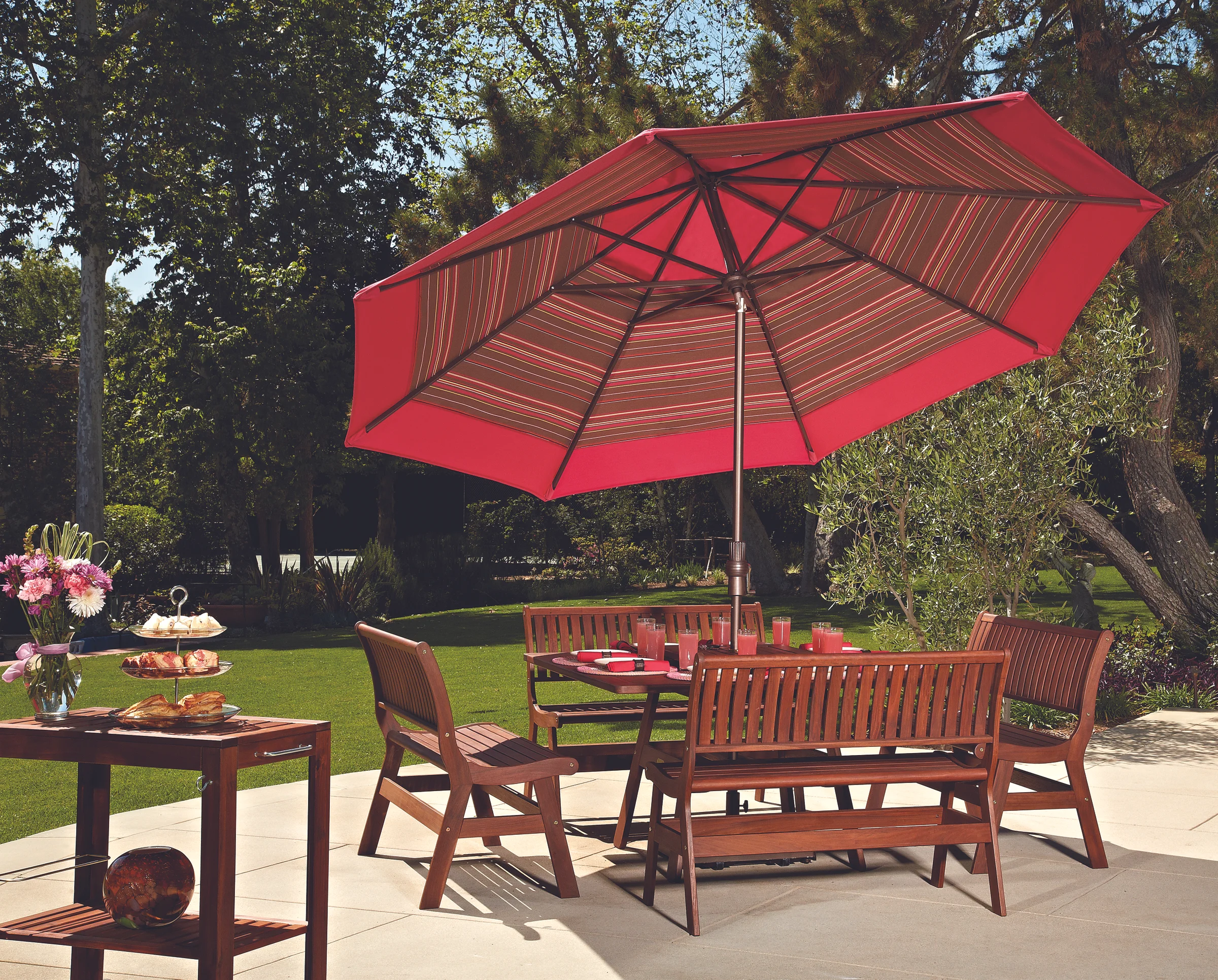 Umbrellas Yard Art Patio Fireplace