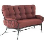 Mini Monterra Crescent Loveseat in Trax Merlot Fabric