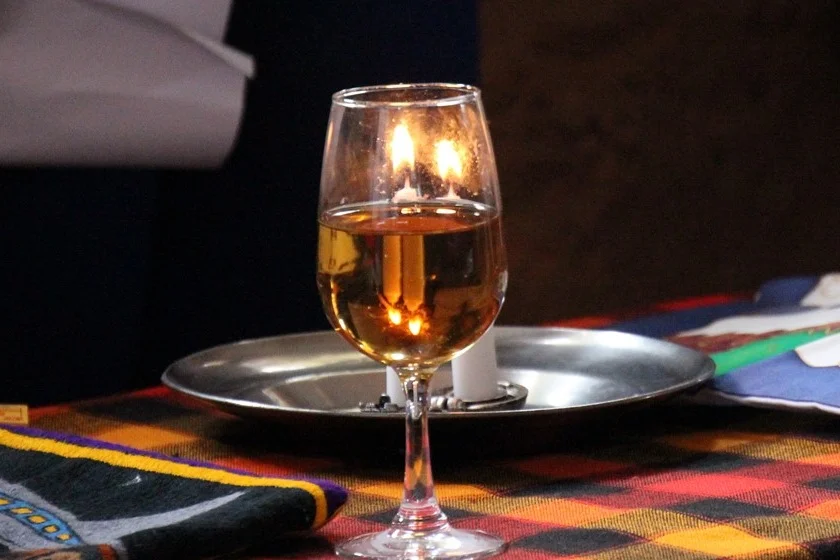 Candles, wine, matzah—ready to go.