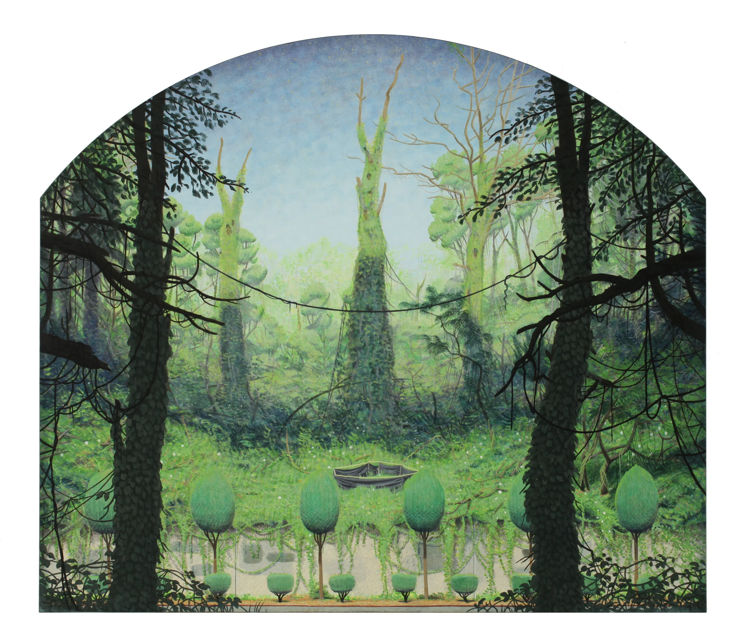 Aurora Jungle, 2013, 33" x 38", egg tempera on panel