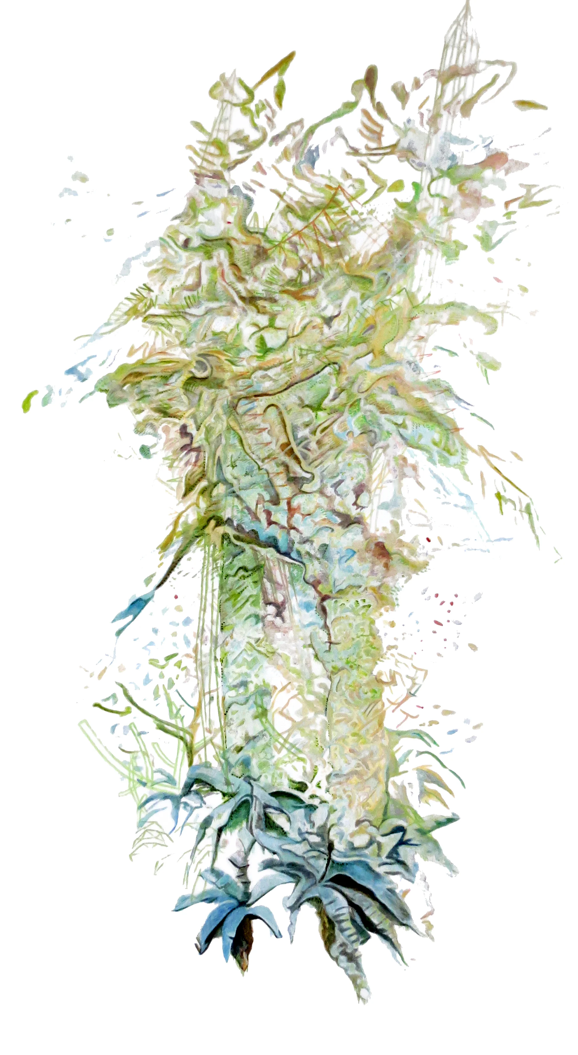 Deep Style Nature, 2018, 45" x 23", egg tempera on panel