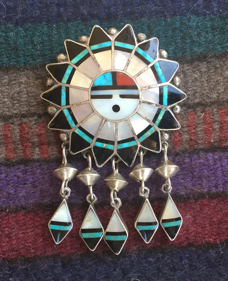Zuni Pawn Sunface Pin