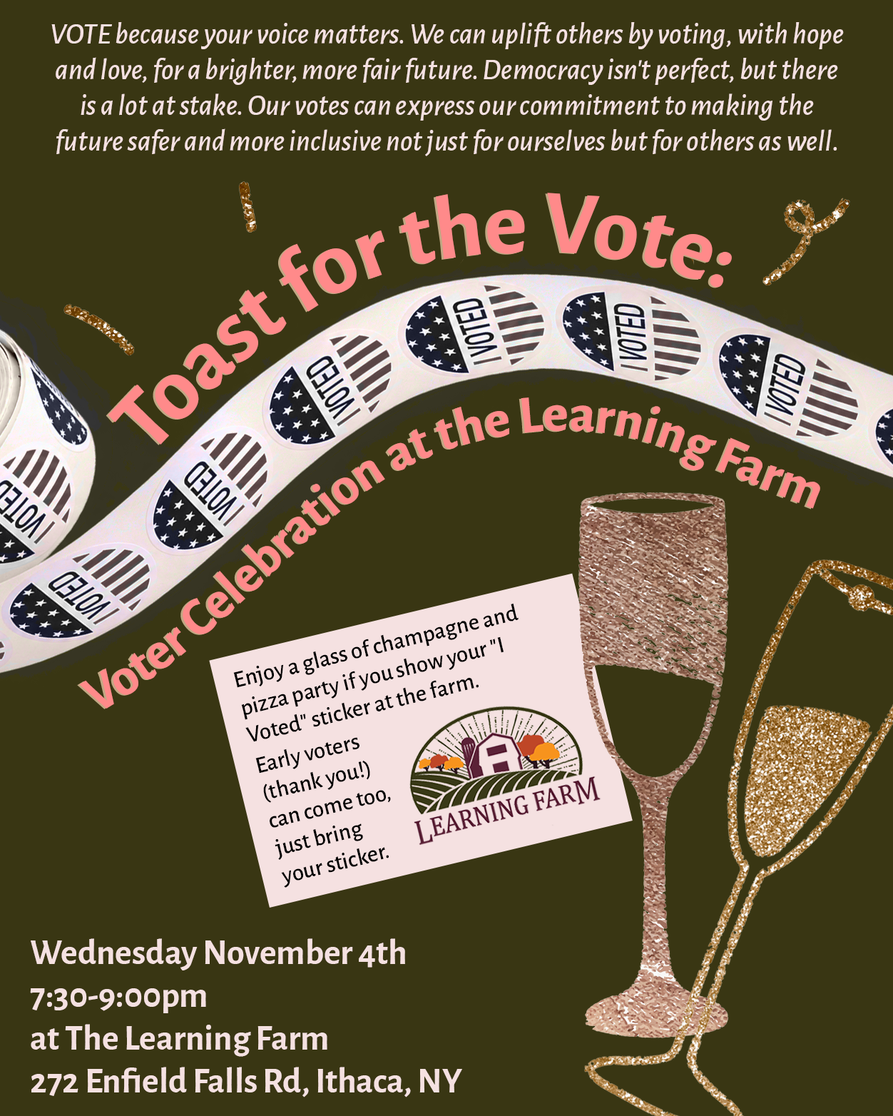Toast for the Vote: Voter Celebration at the Learning Farm