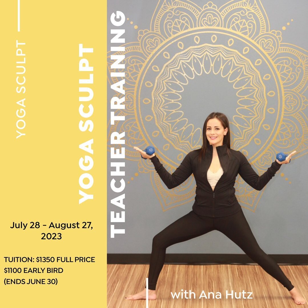 We know some of you already asked for a spot since the registration has been open for a few days, but here it is officially:
Our 3rd Yoga Sculpt Teacher Training!!!

Yoga Sculpt is a combination of Vinyasa Yoga and strength training. It is a challeng