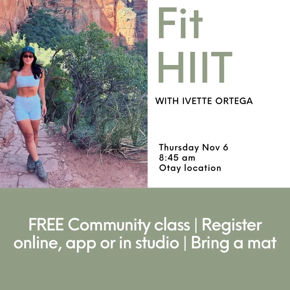 Pop-up class this week!!! And it&rsquo;s FREE!!!

Yes, you heard right! We love opening our doors to our community to come meet new instructors and enjoy new vibes!

This week we have a heated Fit HIIT class in our Otay location at 8:45 am that will 