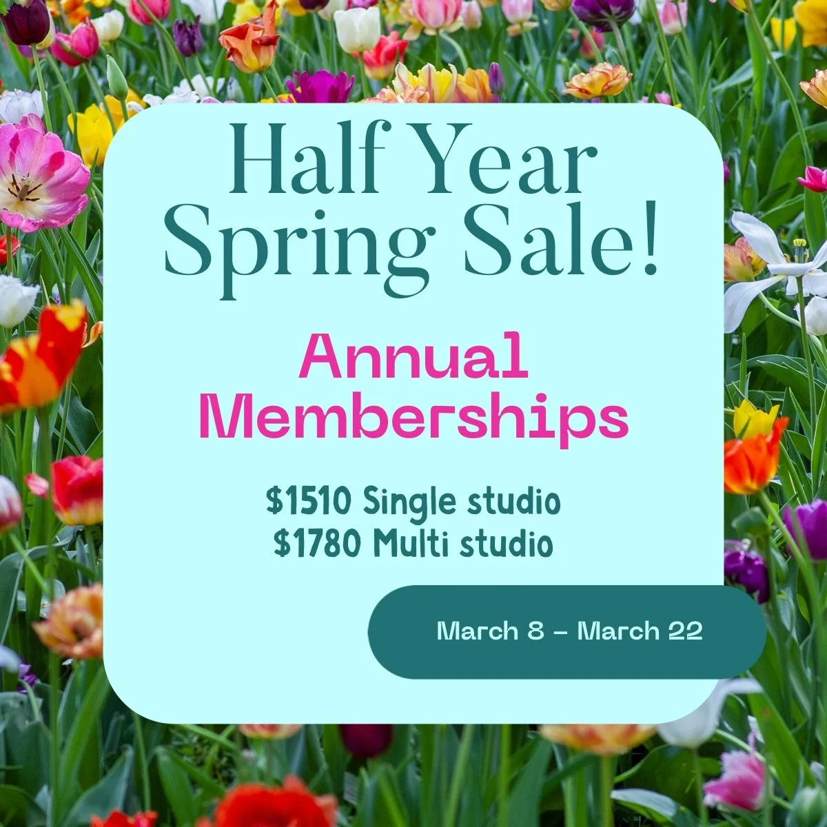 IT&rsquo;S HERE!!!
Our Annual Spring Half Year Sale is LIVE!!!!

If you&rsquo;re ready to commit to your health and wellness, this is the opportunity to get a little extra encouragement to get it done!!

Our Annual Unlimited Memberships are on SALE f