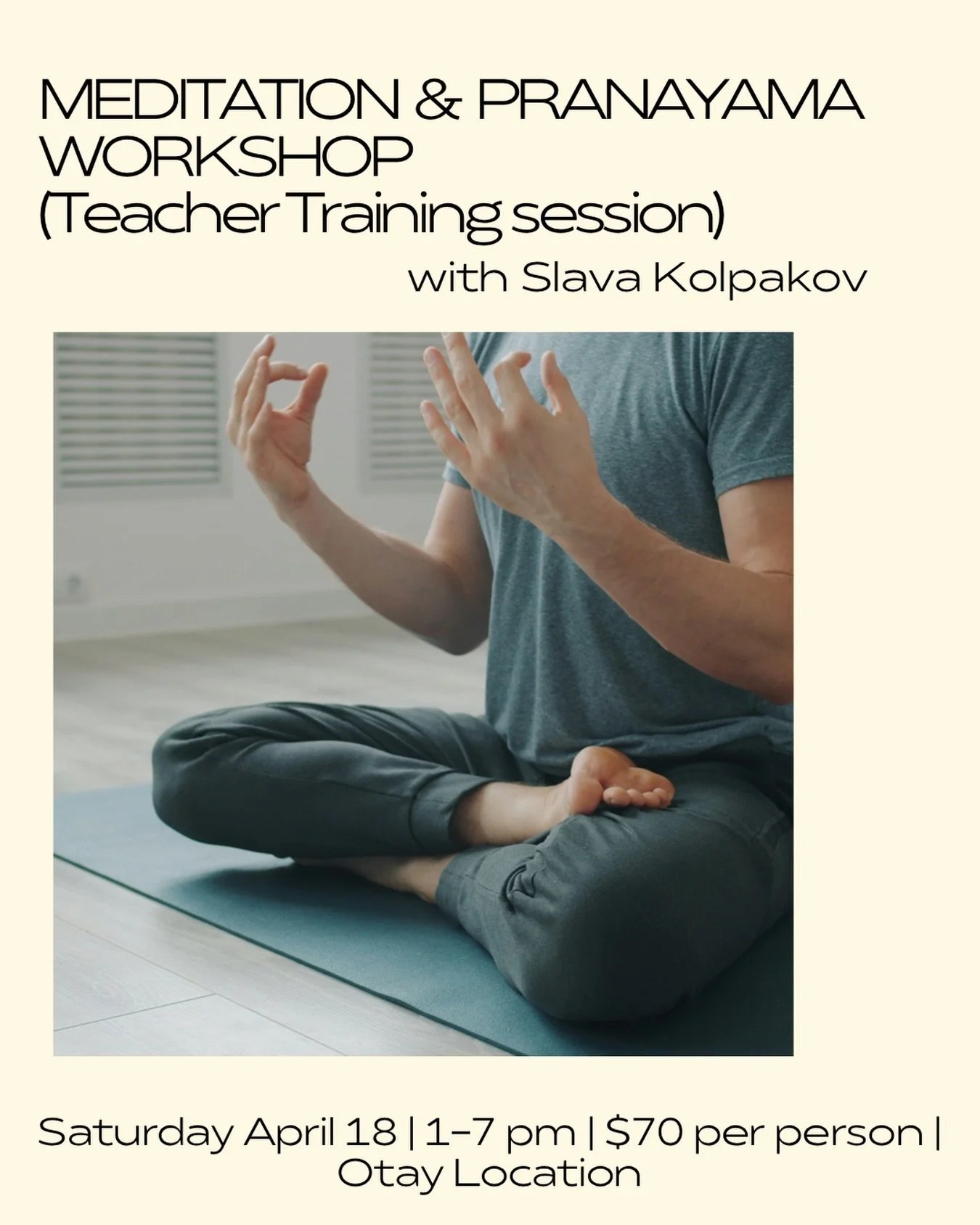Join us for one of our Teacher Training sessions that has been open to the public, and be part of the journey of peace through mind and body relaxation techniques.

This workshop with senior Teacher Training faculty Slava Kolpakov @slava.yoga combine