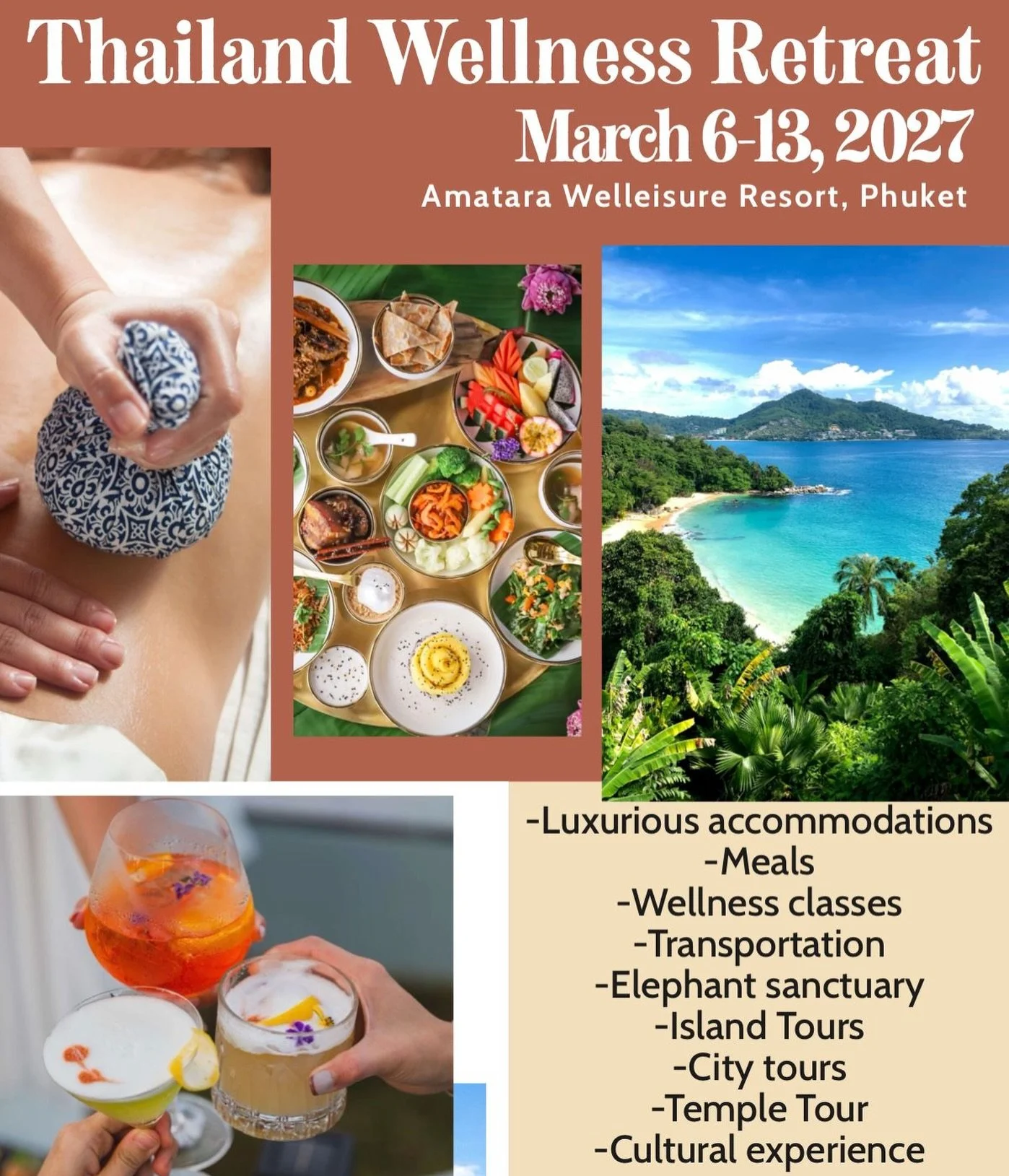 Every year we have an adventure for you and next year the adventure will be in Phuket, Thailand 🇹🇭 at @amatararesort 

Join Ana @healthysavorylife and the Namaste family in our awesome Wellness Retreats. This time she chose Thailand as the destinat