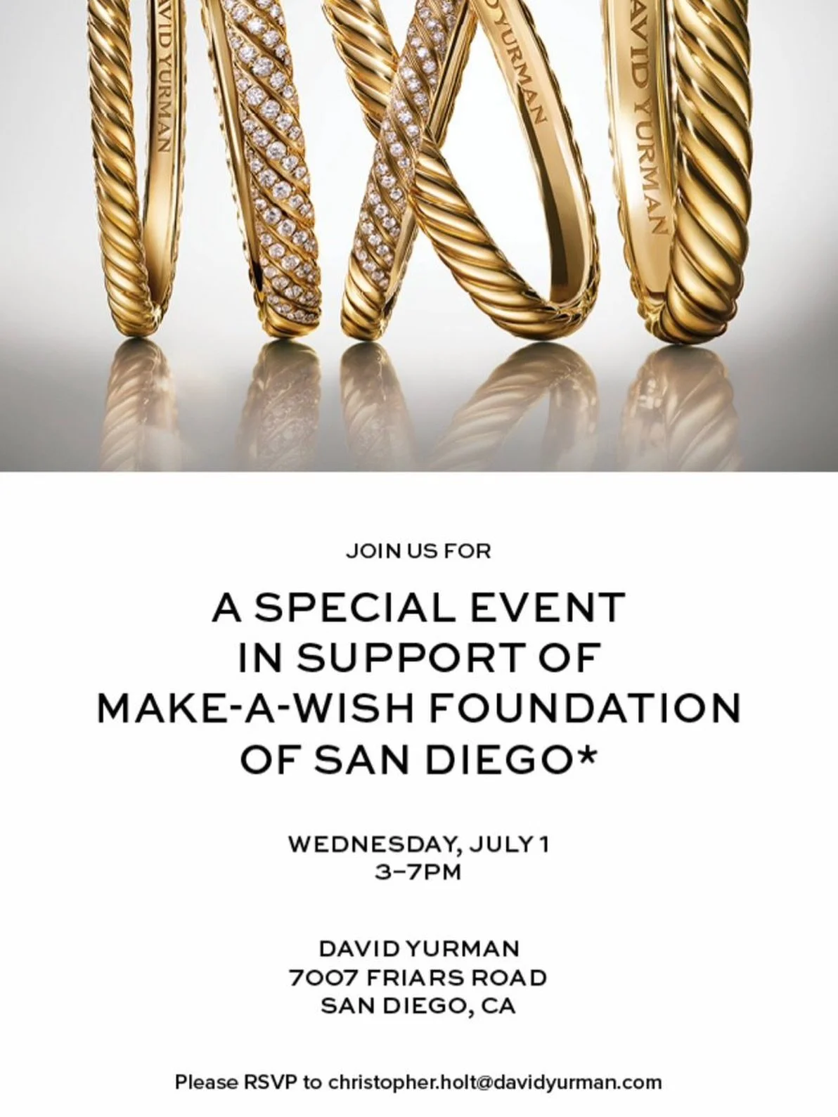 A very special event is happening this July 1st!!!✨

To everyone out there who enjoys a little bit of sparkle in their life, we&rsquo;d like to invite you to shine bright for a cause!

The amazing team of @davidyurman San Diego along with Namaste mom