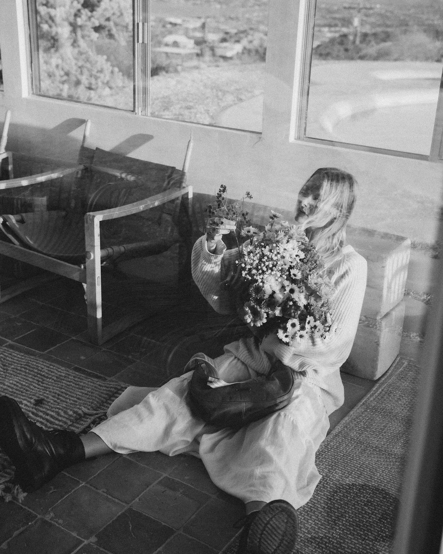 New obsession unlocked 🪟📸 // I was wanting a wider shot so went outside and discovered the ultimate real-time double exposure vibe! Here&rsquo;s a little bnw teaser from one of my fav high fashion launch shoots this year. So grateful to creative en