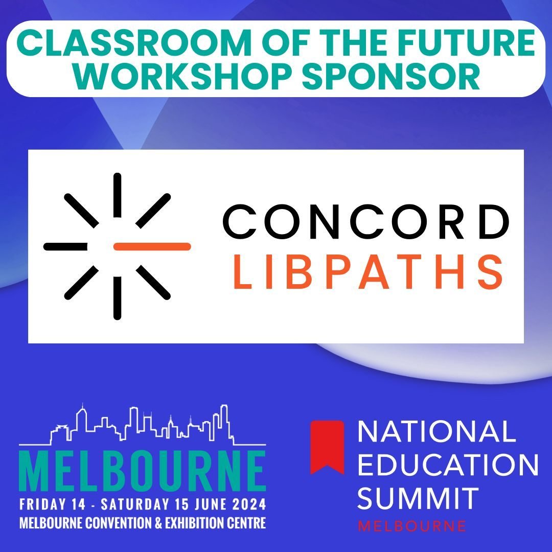 We're welcoming Concord Australia as a Classroom of the Future workshop sponsor for the National Education Summit in Melbourne from 14-15 June 2024.
 
Concord provides K-12 schools with innovative tools that support and enhance every student's educat