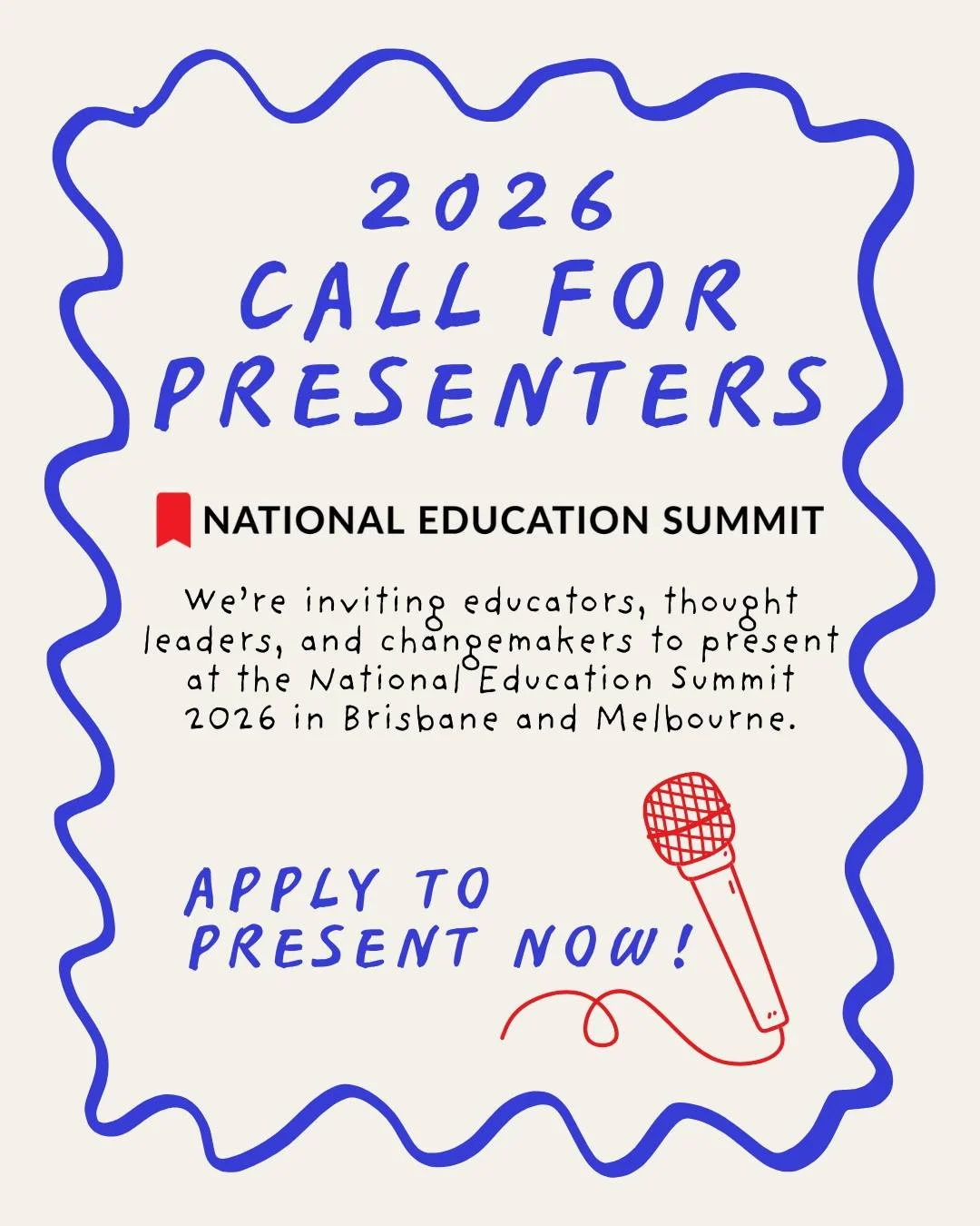 Have you been thinking about submitting an Expression of Interest to present IN 2026? ⏰ Now&rsquo;s your time! Entries are closing soon for the 2026 National Education Summit &ndash; don&rsquo;t miss your chance to share your ideas and inspire educat
