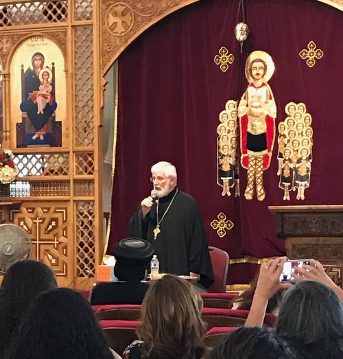Very Rev. Father George Dragas, of the Greek Orthodox Church, giving a lecture on St. Athanasius on one of his many visits to ACTS.