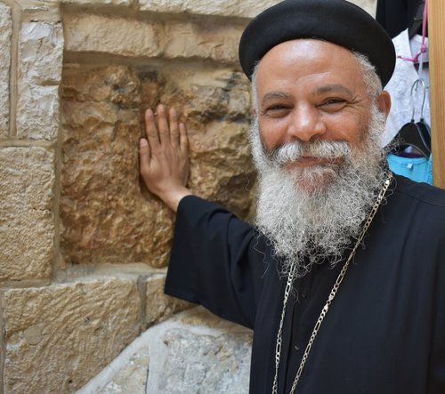 Fr. Daniel Azer, in Jerusalem at ACTS annual study abroad trips.