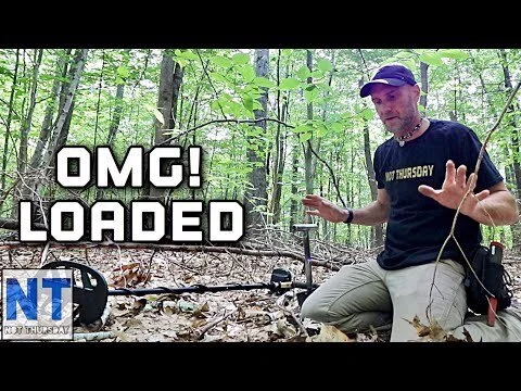 OMG! i found a colonial cellar hole metal detecting that's untouched & loaded with finds