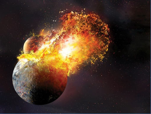 Protoplanet “Theia” Crashing Into Earth