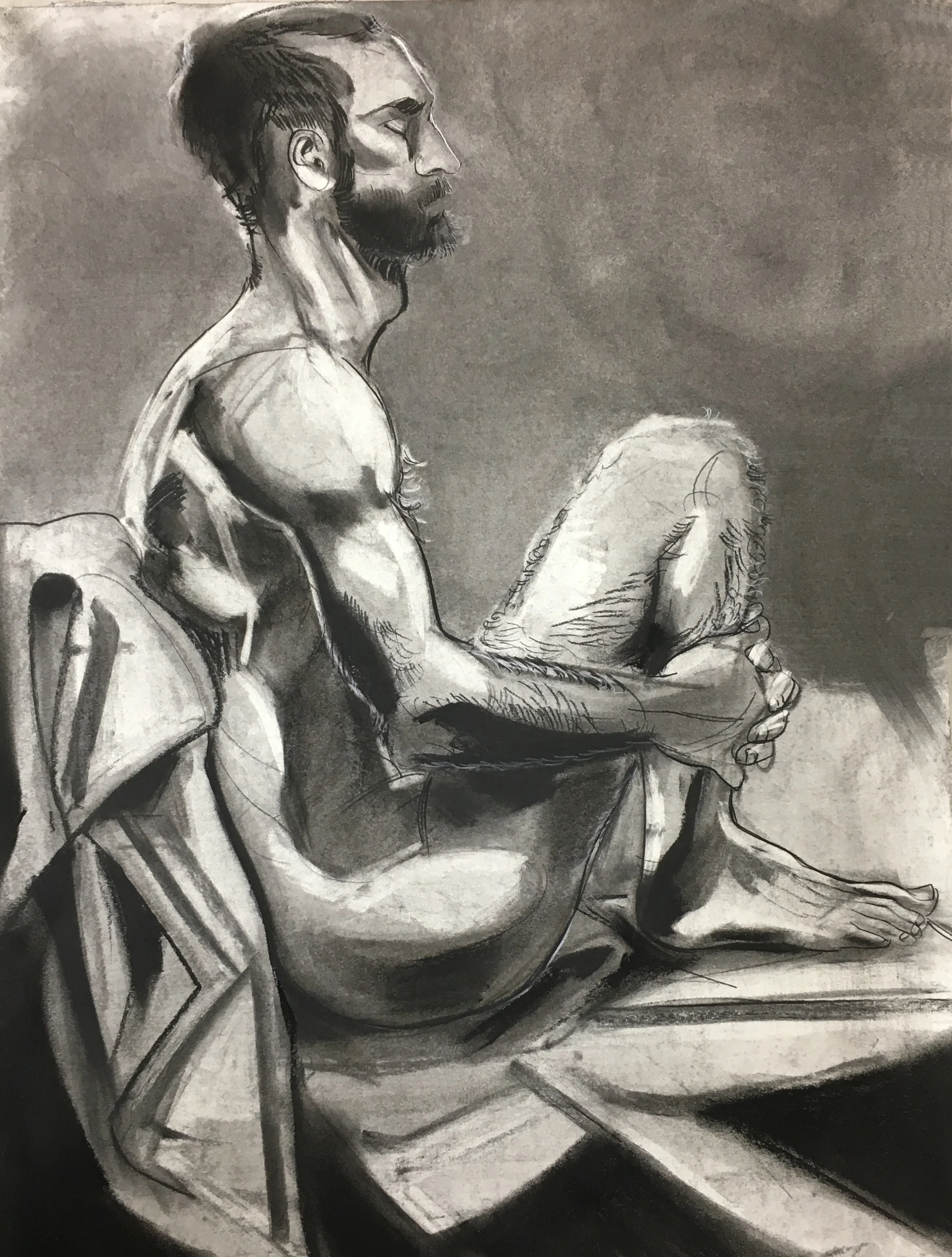 2018. Cassandra Banania. Charcoal Figure Study. 18x24". Drawing I.