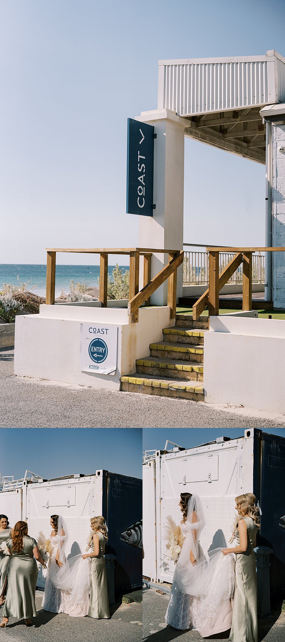 coast port beach wedding