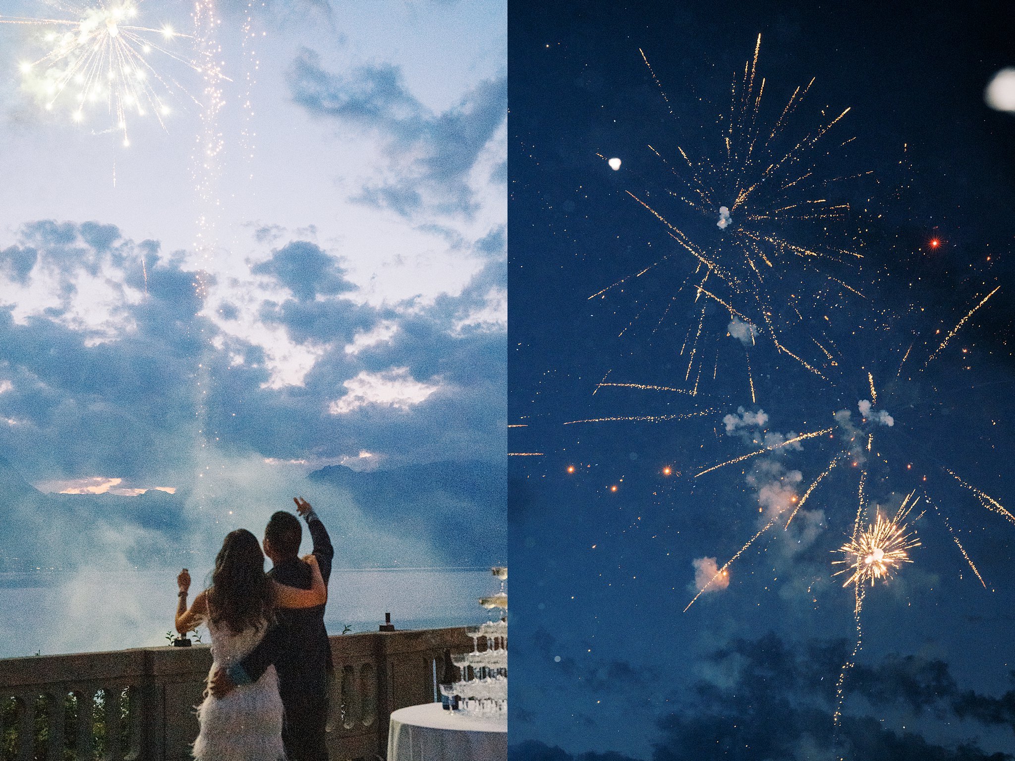 Lake Como wedding fireworks