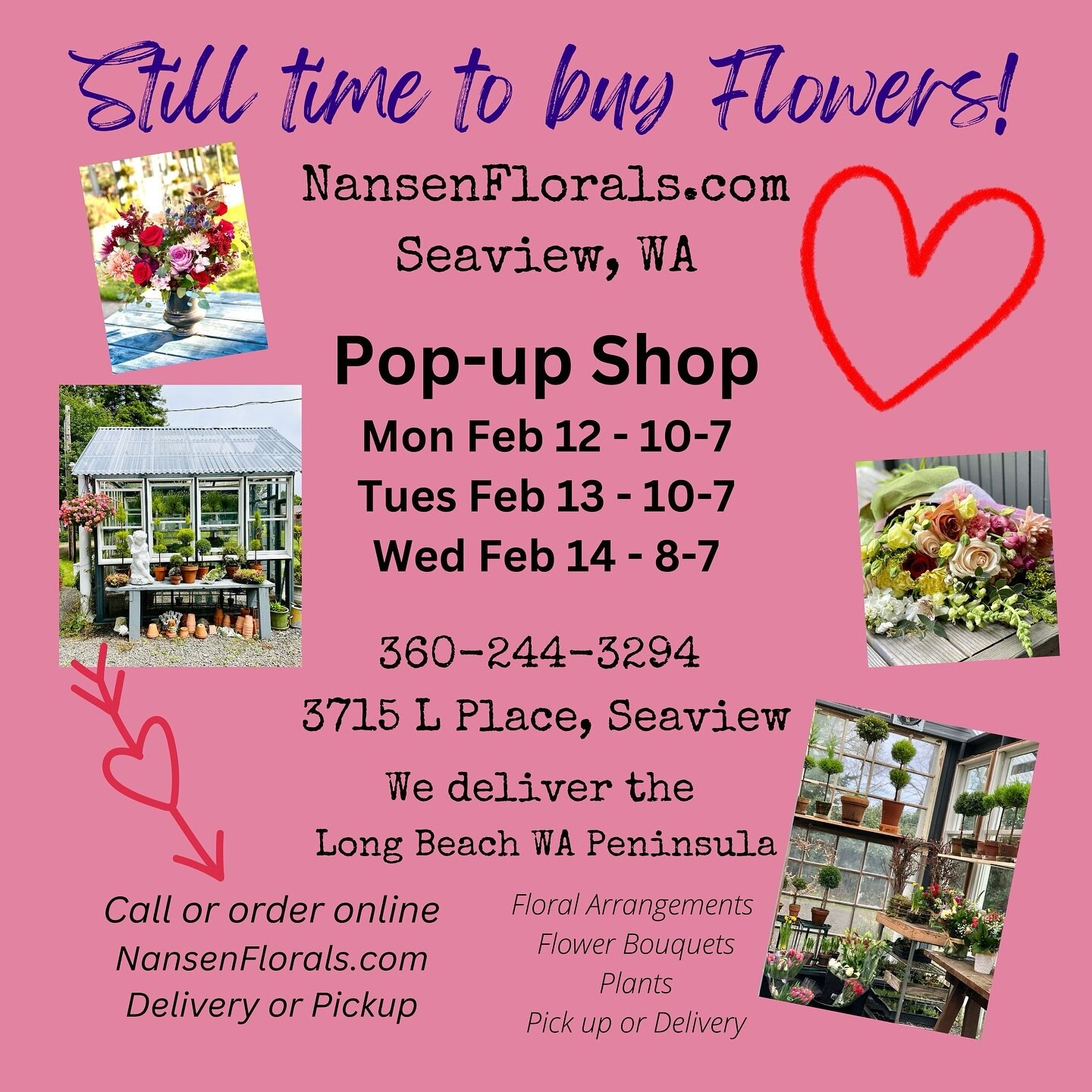 Still time to buy Flowers! We have a Pop-up shop happening this week! Stop by for lovely flowers. My new Flower Market Stand (on my driveway by the greenhouse) is filled with lovelies! You can also shop the greenhouse or my Design Studio in the carri