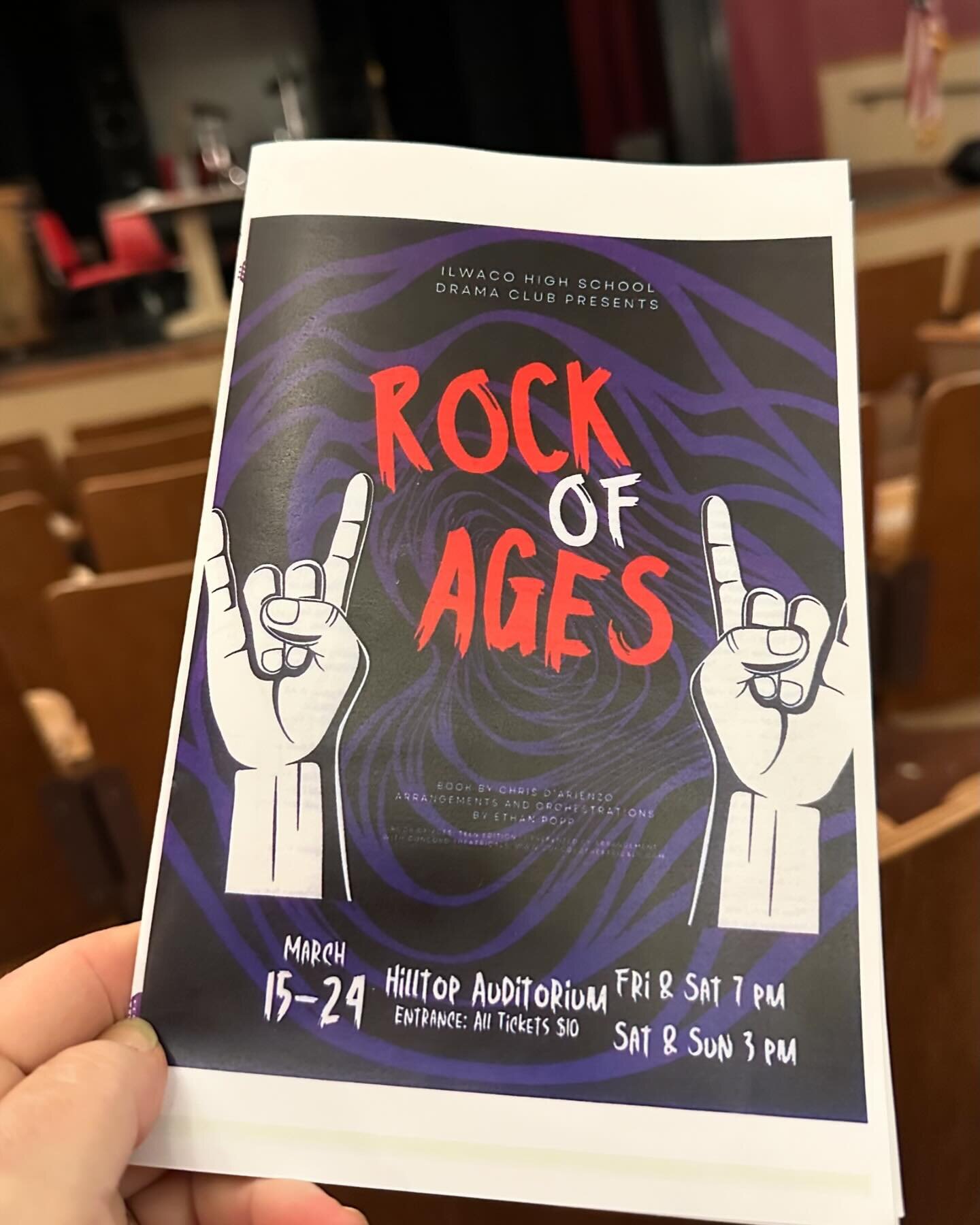 Our local Ilwaco High School preformed Rock of Ages - I attended tonight. It was fantastic! I highly recommend you try to catch the matinee tomorrow! So fun to see the students singing their hearts out and dancing to 80s music! Even better was the au