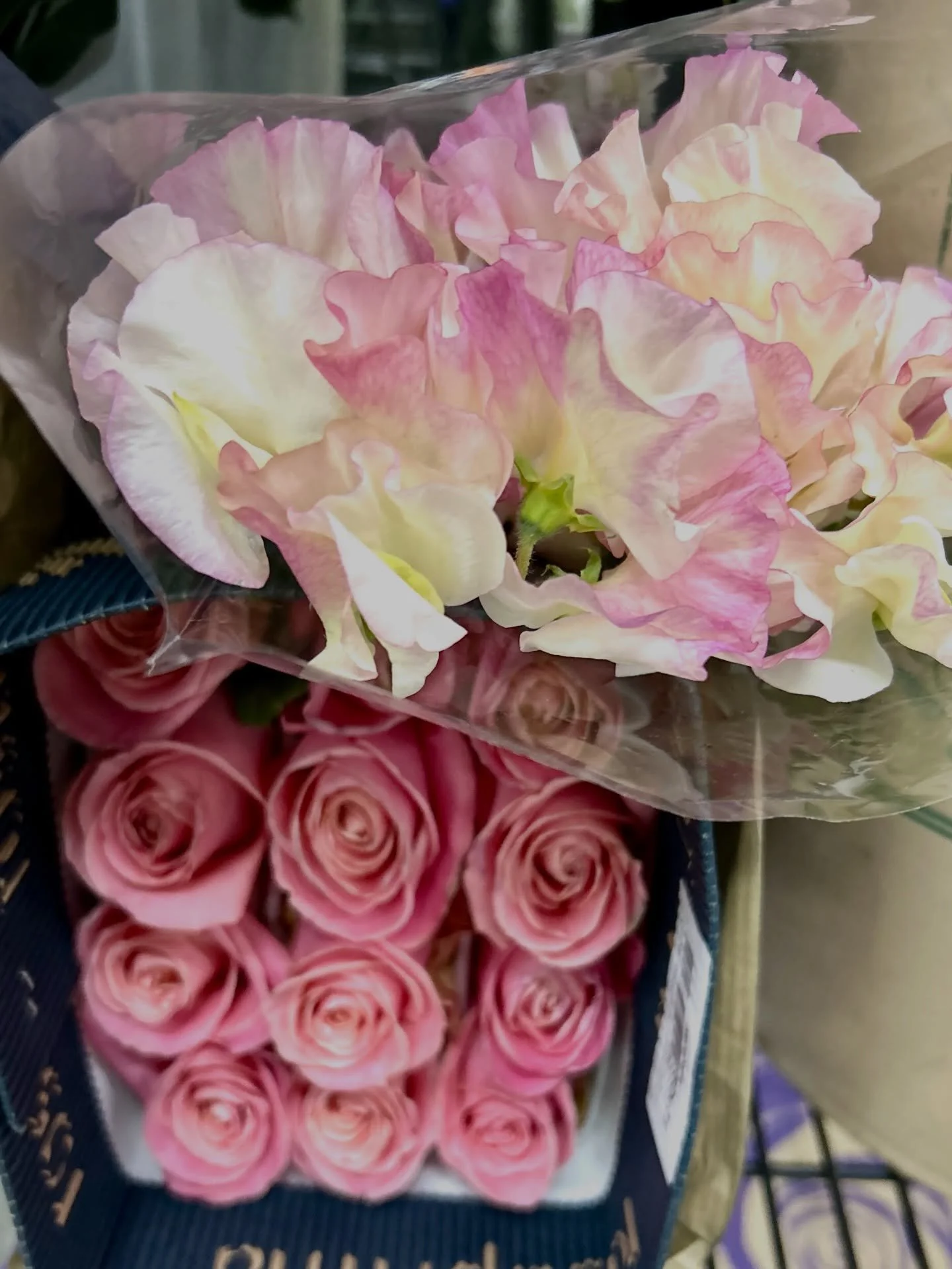 Today calls for Roses and Japanese Sweet Peas!