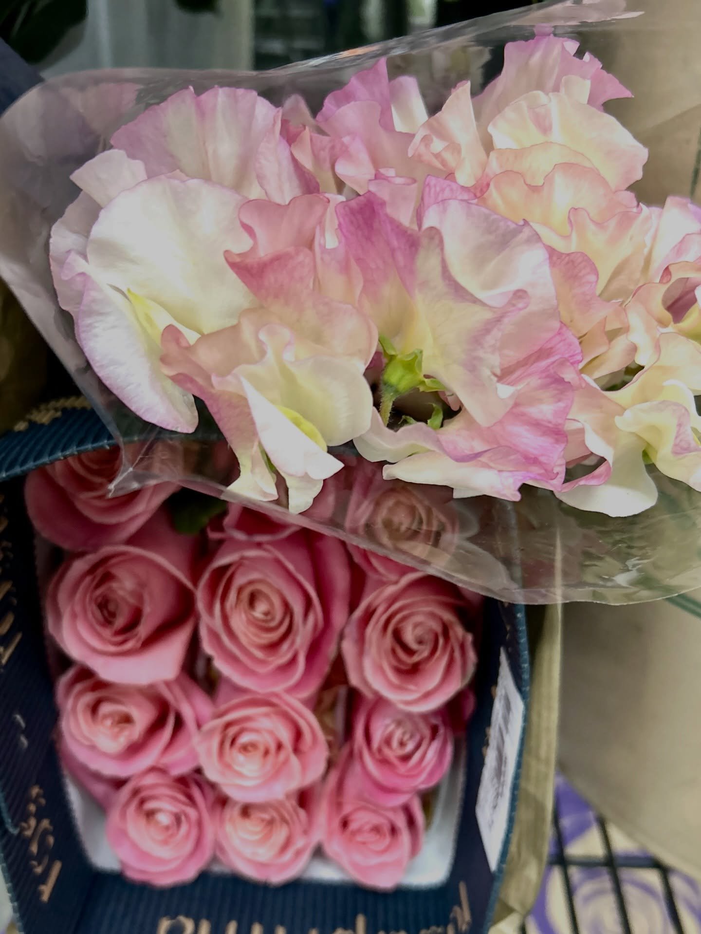 Today calls for Roses and Japanese Sweet Peas!