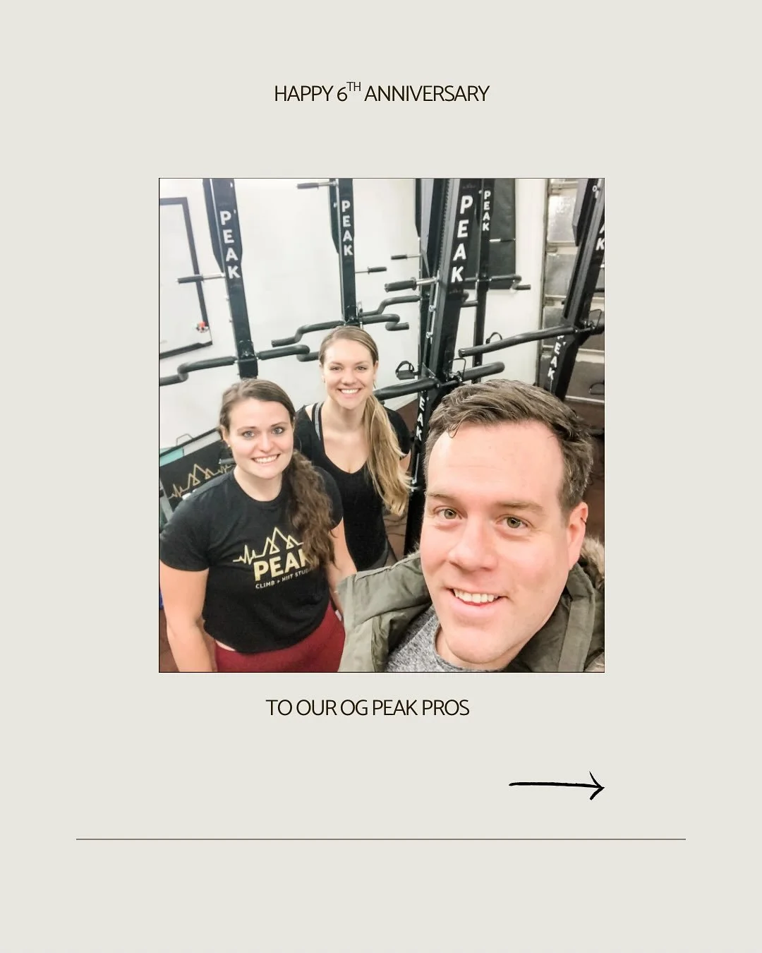 🏔️SIX. 
Happy anniversary to this crew of absolute rockstars! 👏 
THANK YOU to our community who make PEAK a place people want to stay long-term. This incredible milestone really is a testiment to how great you make it here! ❤️
To Carly, Levi, Sh