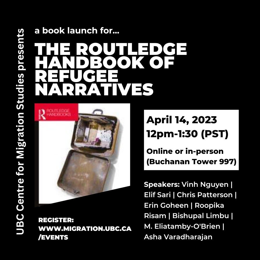 We're hosting a book launch to celebrate this new publication.

The authors of seven chapters, alongside Vinh Nguyen the volume's co-editor, will answer the question: how do you conceptualize 'refugee narratives' in your work?

Register to listen in 