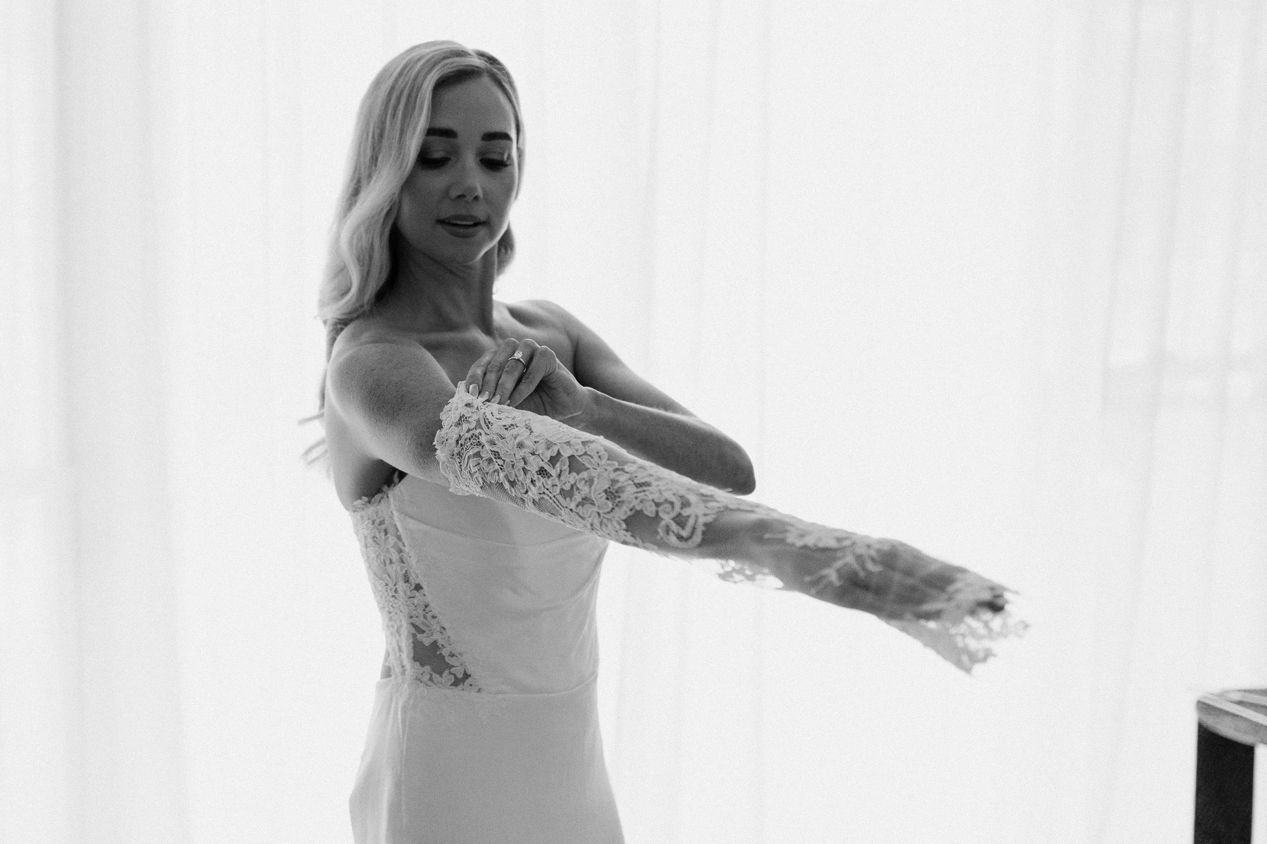 Real Bride Alex wears Veronica by Alena Leena